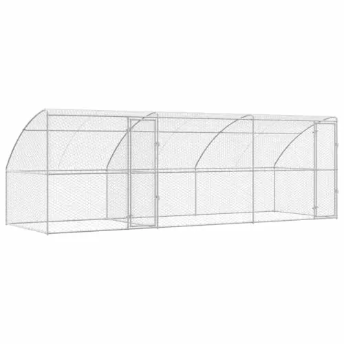 vidaXL Hundekäfig 3 pcs Silber 6 x 2 x 2 m Verzinkter Stahl, Moderner, minimalistischer Hundezwinger, langlebige Tierunterkunft, sicherer Platz im Freien, ideales Hundezuhause