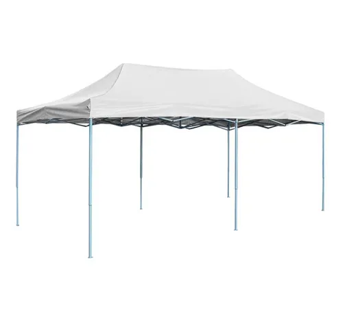 furnicato Faltbares Partyzelt Weiß 291x580x315 cm - Optimal für Outdoor-Events: Das faltbare Partyzelt schützt vor Sonne und leichtem Regen dank robustem Dachmaterial. Einfach aufzubauen und platzsparend zu verstauen – ideal für Feiern, Märkte und Camping!