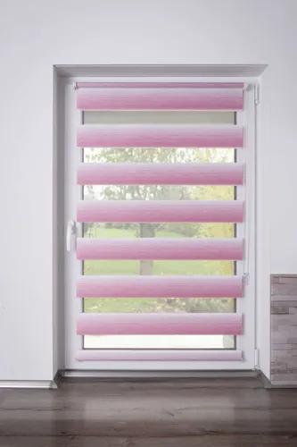 K-Home® Klemmfix Doppelrollo Madrid in pink von K-home