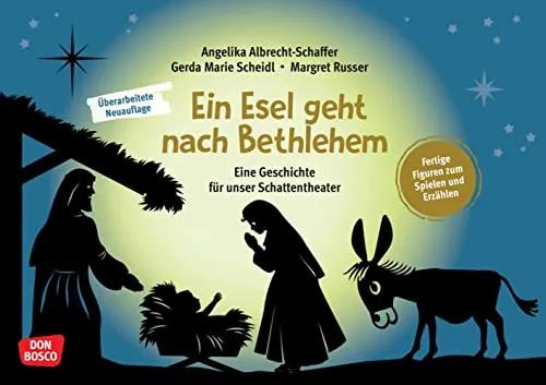 Ein Esel geht nach Bethlehem: Schattentheater Figuren für Kinder - Figurentheater mit fertigen Figuren zur Weihnachtsgeschichte, ideal für kreative Erzählstunden und spielerisches Lernen für Kinder.