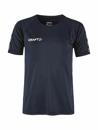 Craft Sport-Tshirt Squad 2.0 Contrast Jersey (hohe Elastizität, bequeme Passform) navyblau Kinder, Größe: 146/152