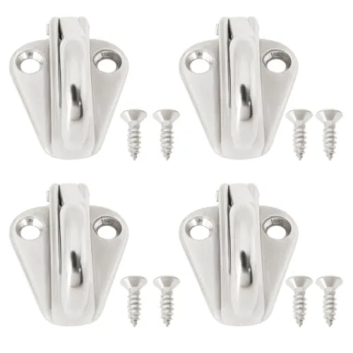 EMSea 4 Stück Bootsfenderhaken Marine-Fenderhaken aus 316 Edelstahl Robuster Bootsfenderclip für Fahrzeuge Seeschiffe mit Schrauben 37 X 31 Mm