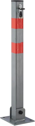 Relaxdays Absperrpfosten quadratisch 65 x 15 x 13 cm - Robuster Absperrpfosten für Parkplatzsperrungen, ideal zur Sicherung von Flächen und zur Verkehrslenkung.