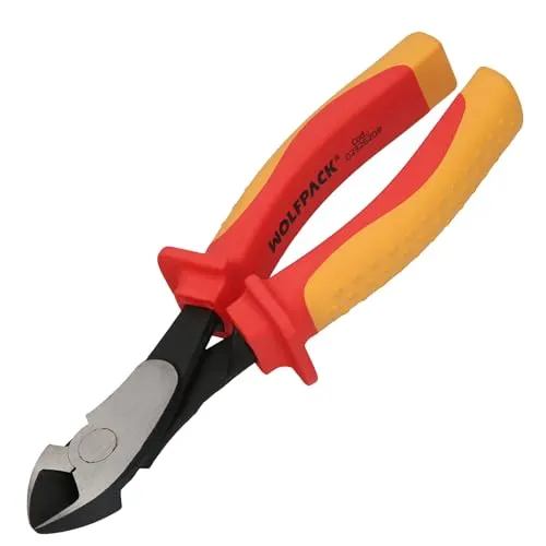 Zange Diagonalschnitt 180 mm, isolierte Griffe aus Chrom-Vanadium-Stahl Abisolierzange, Kabelschneider, Kabelschneider