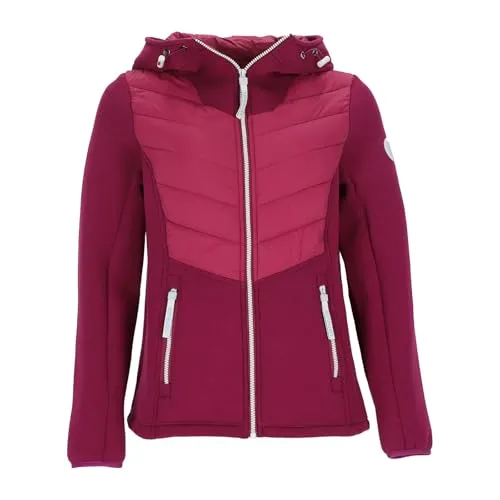 Leitfeuer Damen Hybridjacke mit Kontrast-Steppung - Funktionsjacken - Modische Übergangsjacke mit verstellbarer Kapuze, atmungsaktiv und ideal für Outdoor-Aktivitäten.