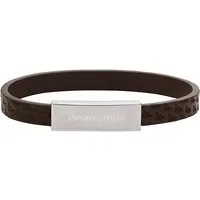 Emporio Armani Herren-Armband aus Leder und Edelstahl in Braun - Elegantes Herren-Armband aus hochwertigem Leder und Edelstahl mit Magnetverschluss. Ideal als stilvolles Accessoire, inklusive Geschenkverpackung für besondere Anlässe.