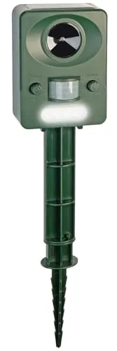 Exbuster Tierabwehr: Ultraschall-Solar-USB-Tierschreck mit Blitzlicht und PIR-Sensor, IP44 (Marder-Schreck, Katzenschreck elektronisch, Akustischer)