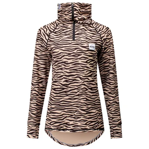 EIVY ICECOLD Zip Top 2026 zebra - XS - Funktionsunterwäsche für Abenteuer, mit integriertem Nackenwärmer und UV-Schutz. Hält warm und trocken dank feuchtigkeitsableitendem, recyceltem Material. Ideal für kalte Wintertage auf dem Snowboard oder Ski.