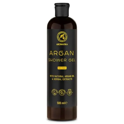 Argan Duschgel für Männer 500 ml - Duschgel mit Arganöl und Kräuterextrakten - Körperpflege - Reinigung und Pflege - frischer Duft -maskulines Aroma - Duschgel für Ihn - Duschgel