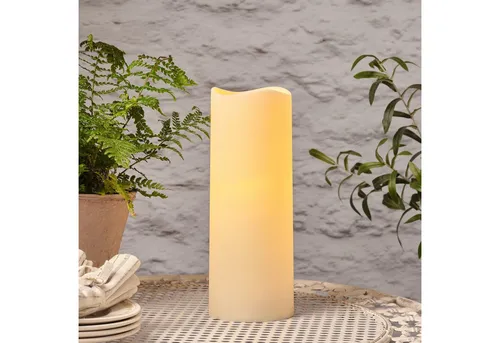 Lights4fun LED-Kerze Outdoor 30 x 10cm in weiß von Lights4fun