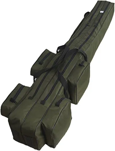 Witan Angeltasche Premium RUTENTASCHE 2-3 Kammer 150-190cm - Angelrutentasche mit 2 oder 3 großzügigen Kammern, wasserabweisendem Stoff und gepolstertem Rückentragegurt - ideal für Angler, die viel Zubehör transportieren möchten.