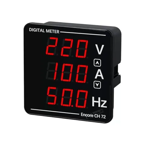 Taikuwu AC Digital Multimeter Voltmeter Amperemeter Frequenzmesser, 50-500V 1-120A 10-99.9Hz, Spannung Strom Frequenz Messgerät mit Transformator, LED-Anzeige für Haushalt Industrie Labor