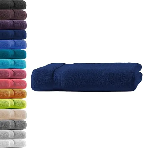 1x Badetuch | Navy | 100% Baumwolle Frottier | Oeko-TEX® Standard 100 | Premium Qualität 500 g/m²