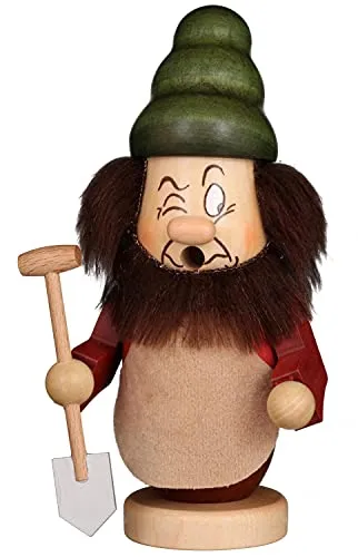 Christian Ulbricht Räuchermännchen Miniwichtel Brummbär - Handarbeit aus dem Erzgebirge - Nussknacker mit humorvollem Charakter, 15 cm groß und aus hochwertigem Holz, ideal für eine fröhliche Dekoration und perfekte Ergänzung zu anderen Wichteln.