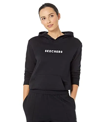 Skechers Signature Pullover Hoodie WHD69-BLK, Womens Sweatshirt, Black, L EU