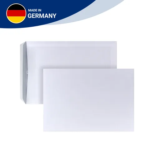 Versandtaschen B4 ohne Fenster (250 Stück) Haftklebend 120g/qm Weiß