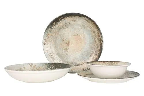 Rinart Geschirrset (Large) - Obvara - 24 teilig - 6 Personen - Porzellan