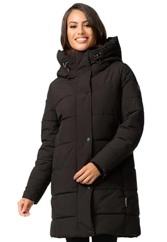 MARIKOO Damen Winterjacke Stepp Jacke Übergang Kapuze B987 - Leichte Damen Steppjacke von Marikoo mit elegantem Design. Ideal für Übergangszeiten, bietet sie hohen Tragekomfort und eine perfekte Passform für jeden Anlass.