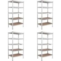 TRUTZHOLM Steckregal 4x Schwerlastregal 180x90x60cm - Steckregale für Werkstatt und Garage, Traglast von 875 kg, einfach ohne Schrauben montierbar und als Werkbank umbaubar.