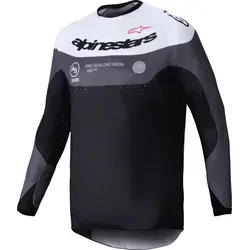 Alpinestars MX Jersey Pro-Dura Schwarz/Magnet/Weiß - Langarm MX Jersey für Herren, aus strapazierfähigem Material für optimalen Komfort und Bewegungsfreiheit beim Motocross.