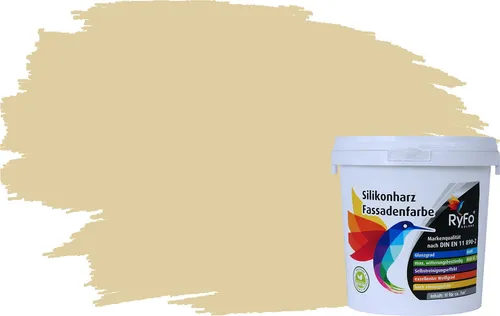 RyFo Colors Silikonharz Fassadenfarbe in Weißtönen - Wetterbeständige Premium-Fassadenfarbe für anspruchsvolle Oberflächen. Mit wasserabweisender Technologie schützt sie vor Schmutz und sorgt für ein gleichmäßiges, langlebiges Fassadenbild.