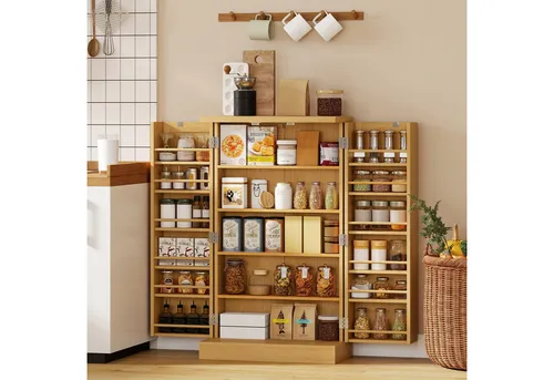 Rattan-Küchenschrank mit 2 Türen, 104 cm