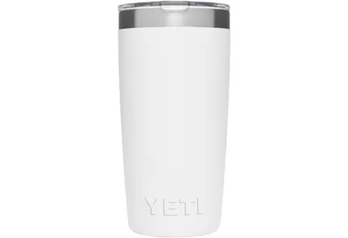 Yeti Coolers Rambler Tumbler 296 ml - Isolierbecher in Weiß - Thermobehälter für abenteuerliche Tage - hält Getränke lange warm oder kalt; ideal für Freizeitaktivitäten.