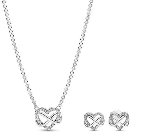 Pandora Kette mit Anhänger Funkelndes Unendlichkeits-Herz von Pandora