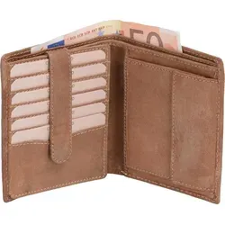 GlücksNugget Geldbörse SN Kombibörse HUNTER, braun - Geldbörsen mit 8 Kreditkartensteckfächern und seitlich klappbarem Design, ideal für Ordnung und Komfort im Alltag.