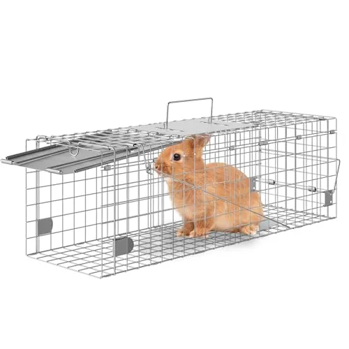 Produktbild VEVOR Marderfalle 610x203x203mm Lebendfalle verzinkter Eisendraht Kaninchenfalle Tierfalle Drahtfalle Kastenfalle Universal-Fangkäfig für Waschbären Katzen Streifenhörnchen Eichhörnchen