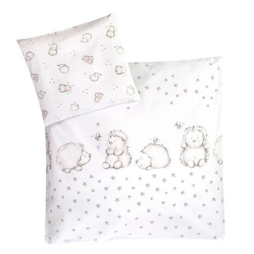 Julius Zöllner Babybettwäsche Igelchen 100% Baumwolle in weiß von Julius Zöllner