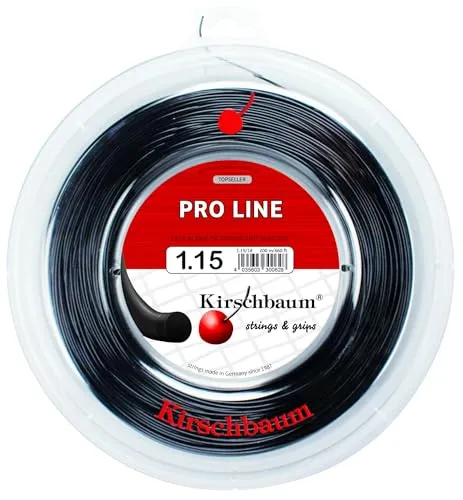 Kirschbaum Pro Line II 1,15 mm Tennissaitenrolle 200 m - Hochwertige Monofilament-Tennissaiten in Schwarz, ideal für präzise Schläge und höchste Leistung auf dem Platz.