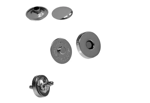 maDDma 10 Magnet-Verschlüsse mit Nieten, Verschluss rund, Größen Farbwahl Gurtstecker (10 er Paket, 10-tlg), 14mm