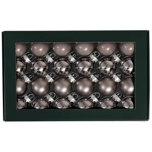 Kleine Baumkugeln aus Glas Ø 2 cm/2,5 cm/3 cm - Christbaumkugeln Baumschmuck Christbaumschmuck Weihnachtsbaumschmuck Weihnachtsbaumkugeln (24 Stück-Tuffstein, 2,5 cm)