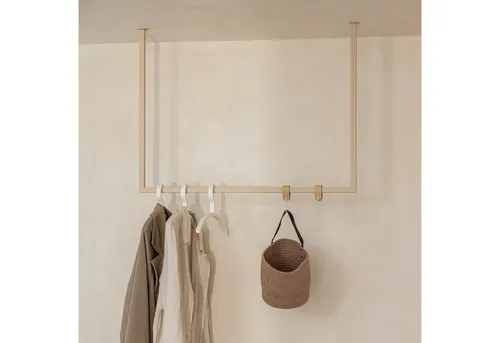 Metallbude Kleiderstange RUBI - Kleiderwagen mit stabiler Konstruktion, ideal für Jacken und Mäntel, in stilvollem Cashew-Farbton, inklusive Montagematerial für einfache Installation.