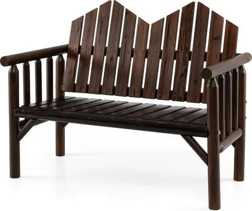 2-Sitzer-Gartenbank aus Holz mit Lattenrostsitz, braun