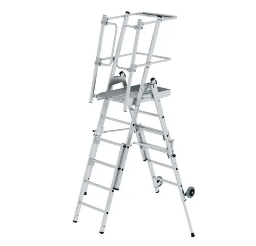 PROREGAL® Stehleiter FlexxStep mit beidseitigem Handlauf - Hochwertige Aluminium-Plattformleiter für maximale Sicherheit und Stabilität. Ideal für den professionellen Einsatz, mit rutschsicheren Sprossen und praktischen Funktionen für einen schnellen Standortwechsel.
