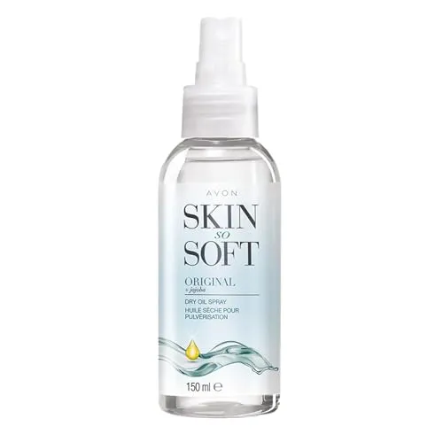 Avon Skin So Soft Dry Ölspray, 150 ml, schließt Feuchtigkeit ein, formuliert mit Jojobaöl und Vitamin E, schnell trocknende Formel, tierversuchsfrei, transparent