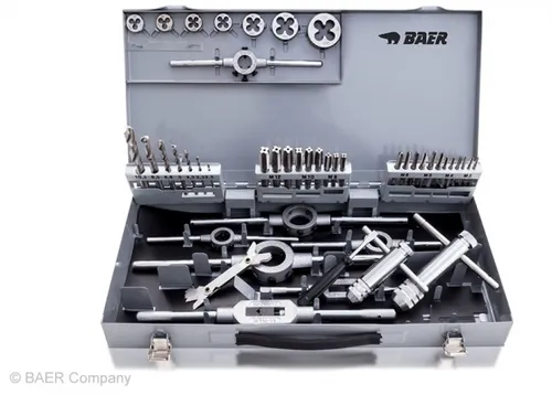 Gewindeschneider Set BAER Gewindebohrer M3 - M12 Schneideisen Spiralbohrer HSS