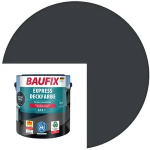 BAUFIX Express Deckfarbe anthrazitgrau - Farben: Witterungsbeständige Lasur für langlebigen Schutz und ansprechende Optik auf Holzoberflächen.