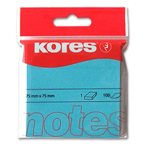  Haftnotizen Kores neonblau 75 x 75 mm, 100 Blatt 0,01€/Blatt