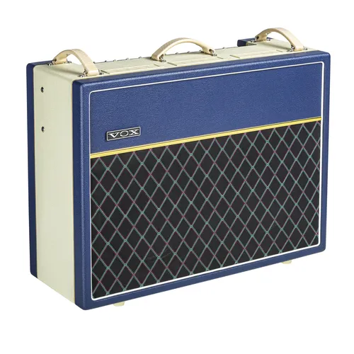 VOX AC30C2 Limited Edition Two Tone Blue & Cream - Röhrenverstärker - Klassischer Röhrenverstärker mit einzigartigem Design, ideal für Musiker, die auf herausragenden Klang und Stil setzen. Perfekt für Studio- und Bühneneinsatz.