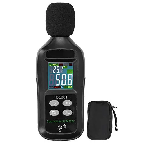 Schallpegelmessgerät TDC801 Handheld-Schallpegelmesser 35db-135db Dezibel Tester LCD-Anzeige Handliches Digitaler Schallpegelmessgerät Monitor