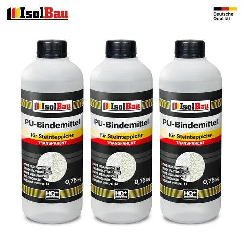 1K PU Bindemittel für Steinteppich - 3 x 0,75kg Steinboden Marmorkies UV-fest
