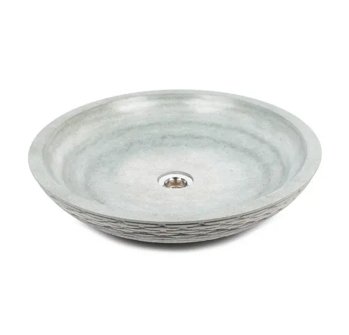 wohnfreuden Aufsatzwaschbecken LEMPER 50 cm Sandstein in grün von Wohnfreuden