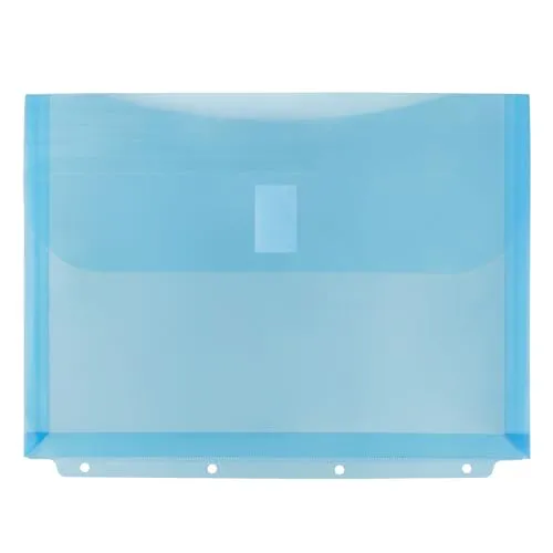 Idena 11129 - Dokumententasche A5 aus Kunststoff, Sortiermappe in Türkis mit Klettverschluss und 4-fach Lochung, ca. 24,6 x 18,8 cm