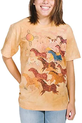 The Mountain Horses & Sun T-Shirt für Erwachsene, Gelb, 2XL von The Mountain
