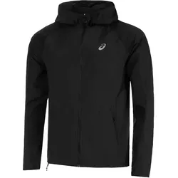 ASICS Road Packable Jacket Herren Laufjacke in Schwarz, Größe S - Leichte und wasserabweisende Laufjacke für Herren, die sich kompakt verstauen lässt. Ideal für Läufer, die auch bei wechselhaftem Wetter bestens geschützt sein möchten. Ergonomisches Design für optimale Bewegungsfreiheit.