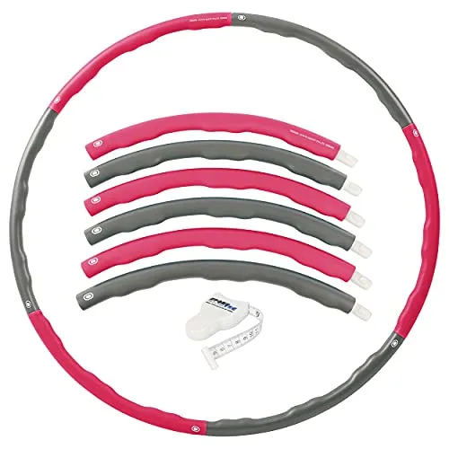 Sport-Tec Hula Hoop Reifen 100 cm, 1,5 kg - Bauchtrainer & Rückentrainer für effektives Fitnesstraining zu Hause. Inklusive Maßband zur Fortschrittsmessung und einfach zerlegbar für platzsparende Aufbewahrung.