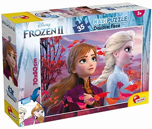 Liscianigiochi 82155 Disney Frozen Supermaxi DF 2, Puzzle doppelseitig 35 Stück Die Eiskönigin